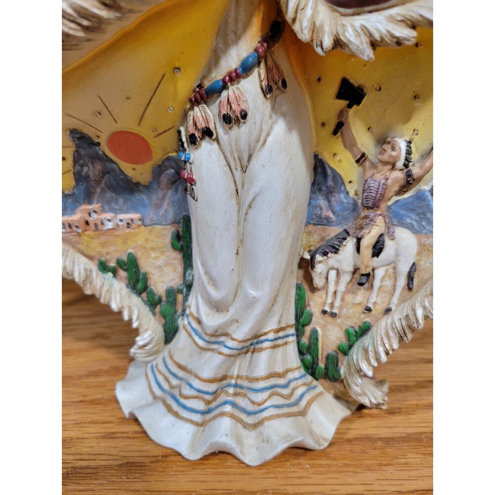 Native American light up Indian WOMAN Statue Resin vtg Western - Picture 4 of 12